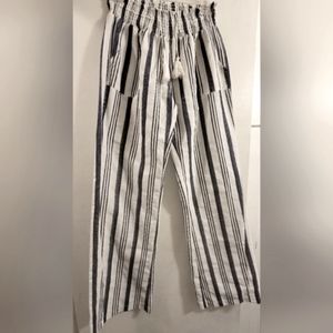 PARADISE USA draw string elastic waist striped Boho  pants.